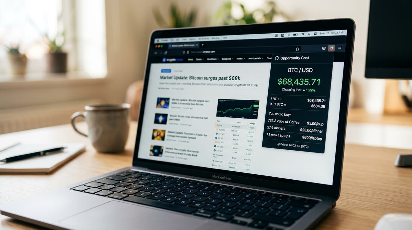 How to Enable Real-Time Bitcoin Price Conversion with the Opportunity Cost Extension